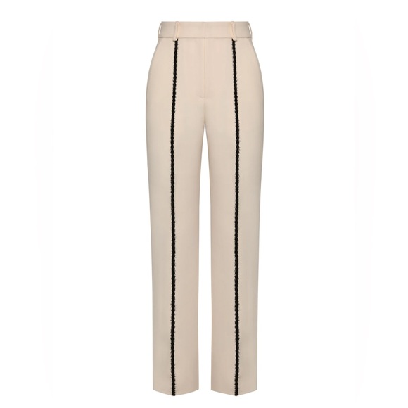 kokhia Pants - KOKHIA FUZZY DETAILS STRAIGHT LEG TROUSERS size S